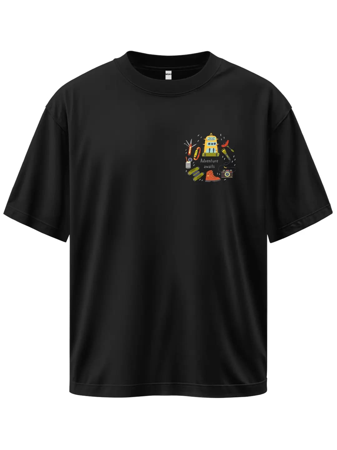 Oversize Adventure Items Arma Baskılı Tasarım Tişört 1