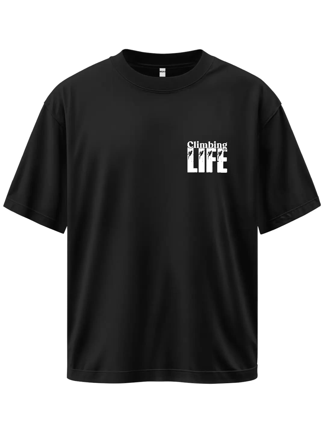 Oversize Climbing Life Arma Baskılı Tasarım Tişört 1