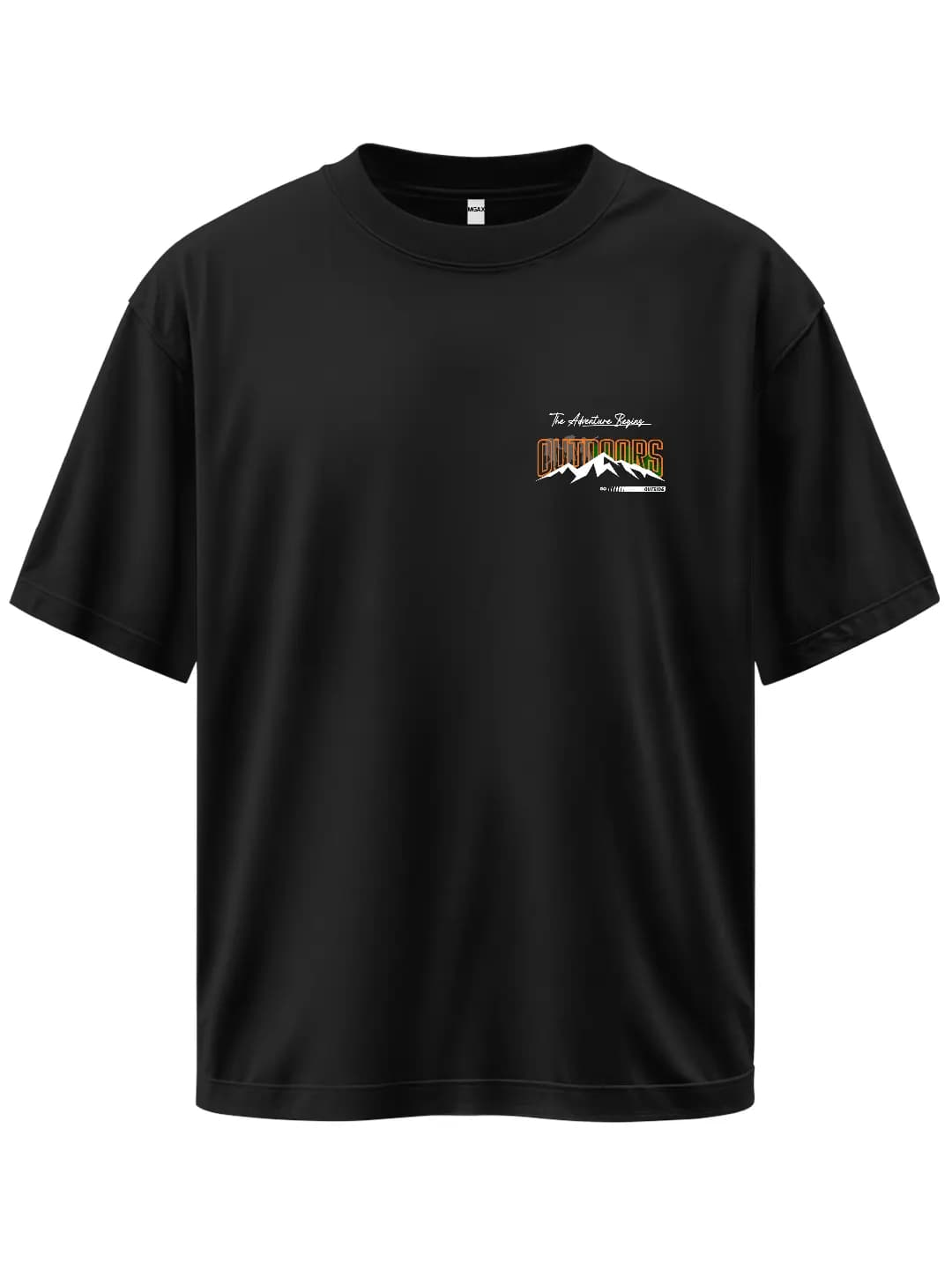 Oversize The Adventure Begins Outdoor Arma Baskılı Tasarım Tişört 1
