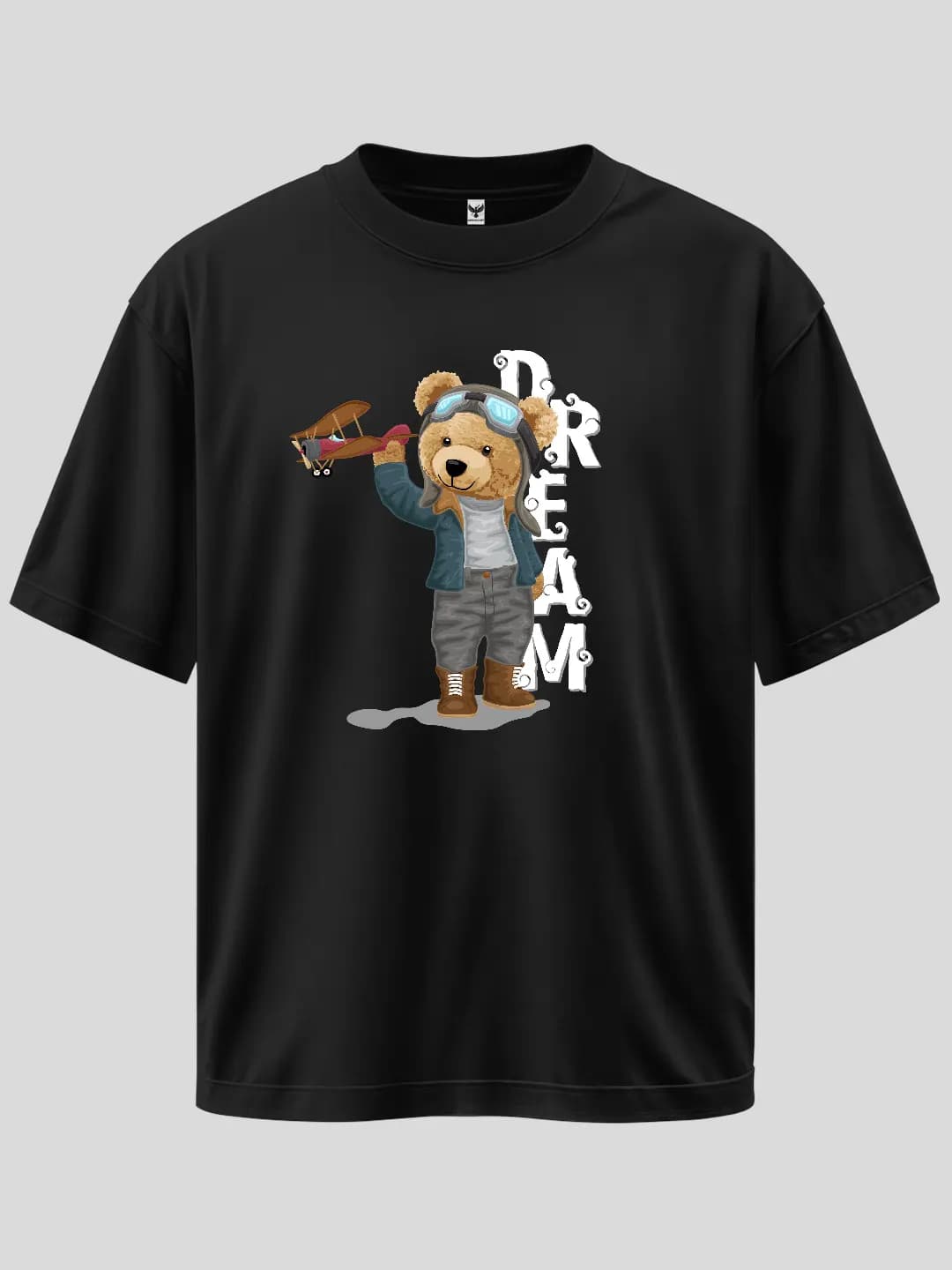 Dream Pilot Ayıcık Baskılı Oversize Tişört 1