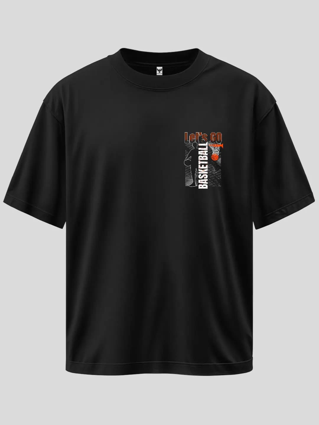 Let's Go Basketball Arma Baskılı Oversize Tişört 1