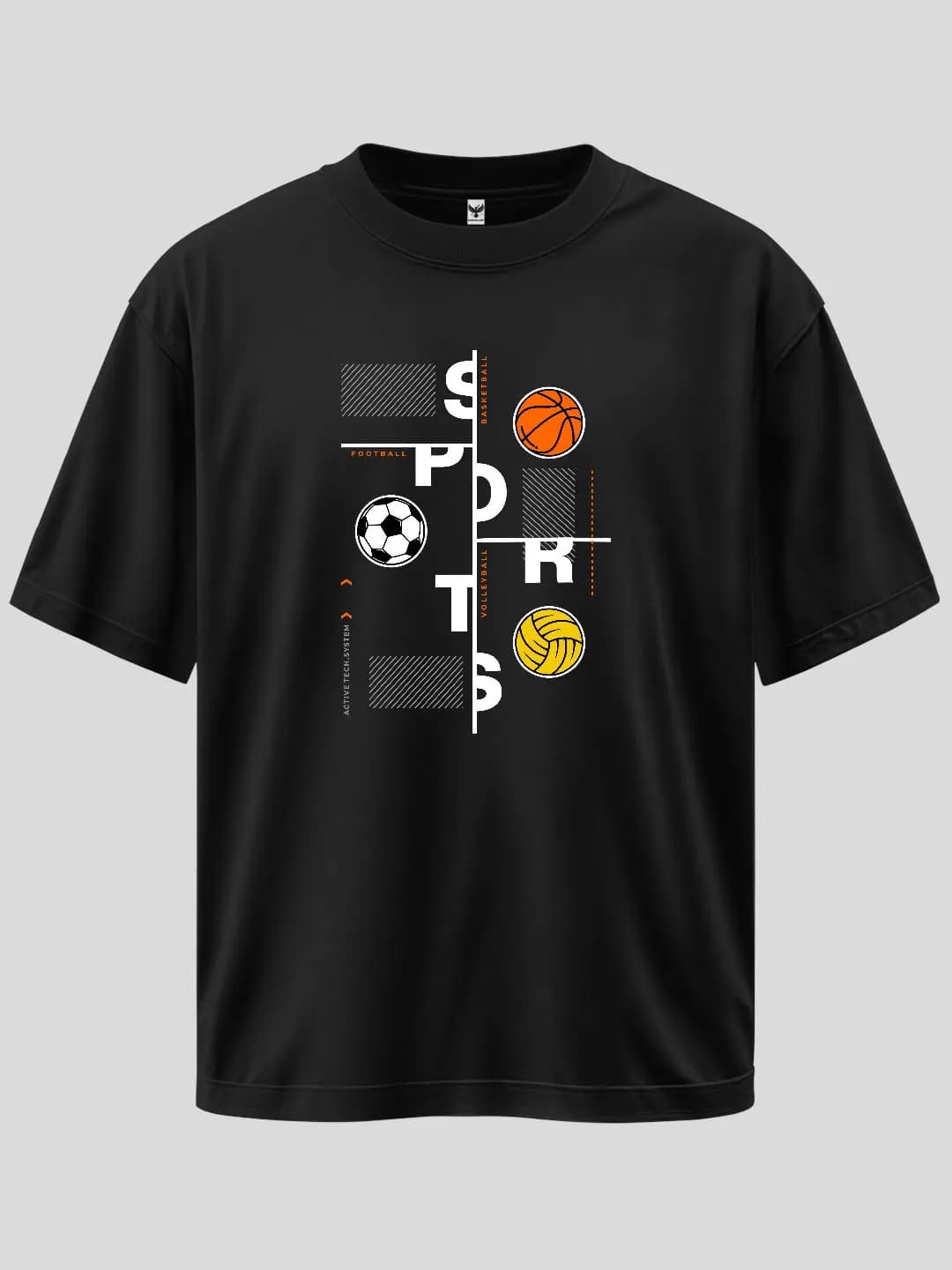 Sports Oversize Baskılı Tişört 1