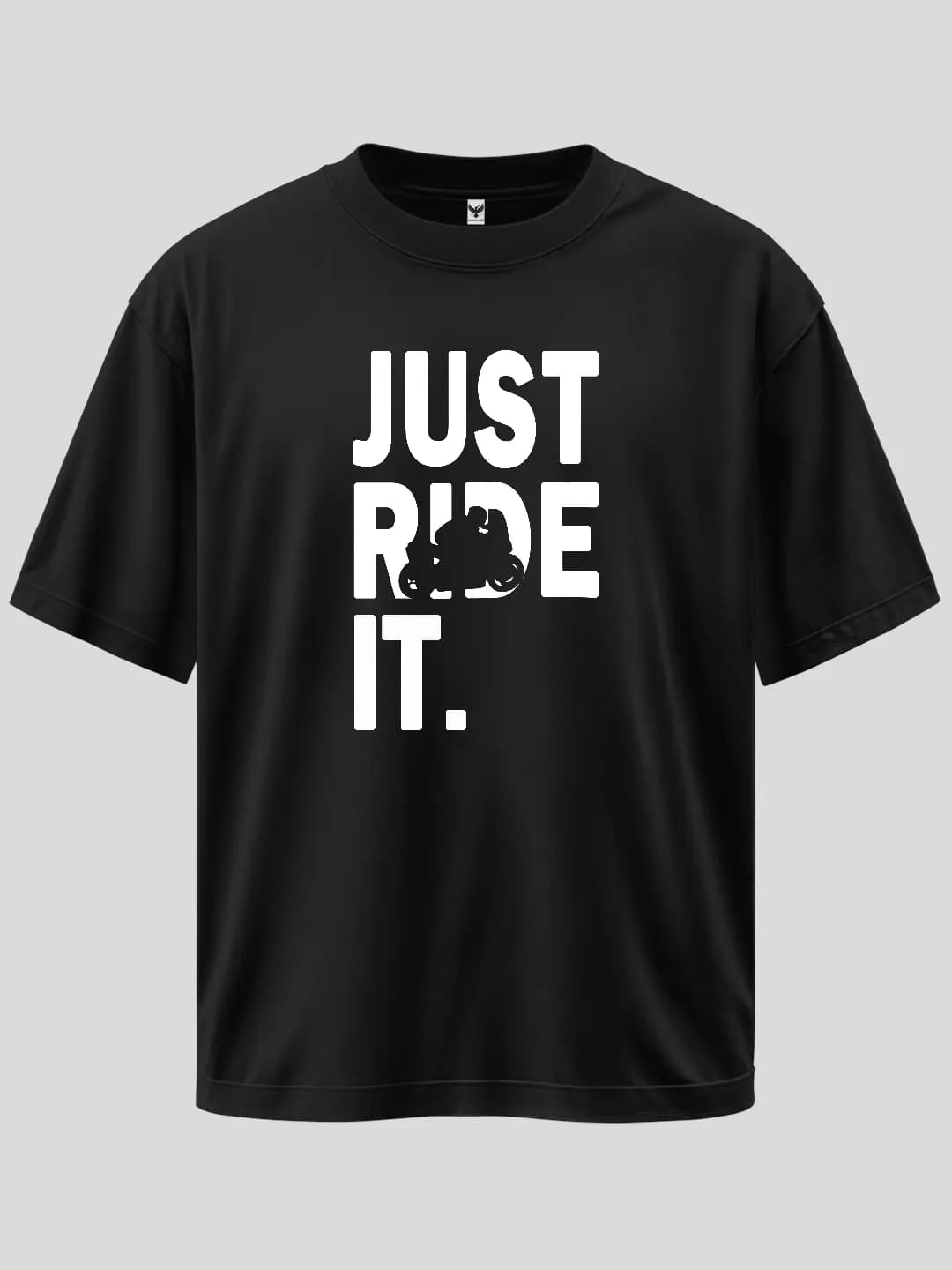 Just Ride It Baskılı Oversize Tişört 1