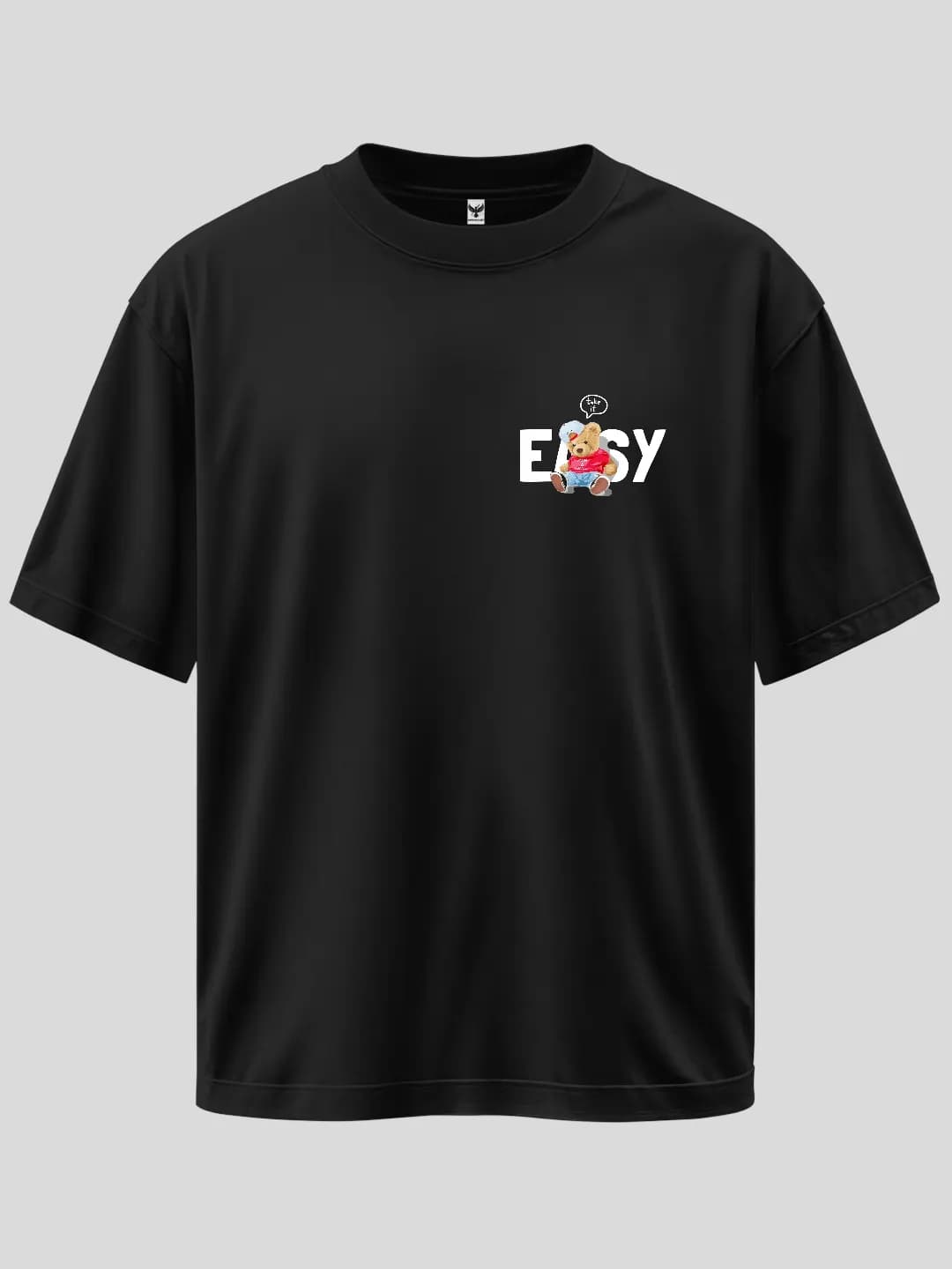 Take It Easy Bear Arma Baskılı Oversize Tişört 1