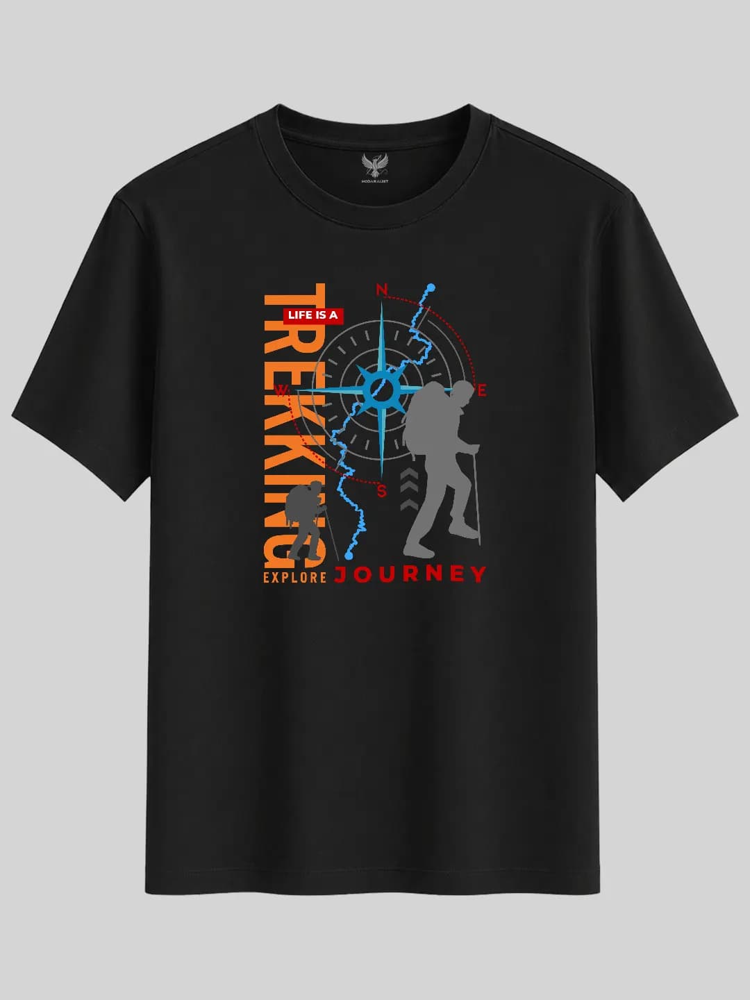 Life Is a Trekking Journey Baskılı Regular Fit Tişört 1