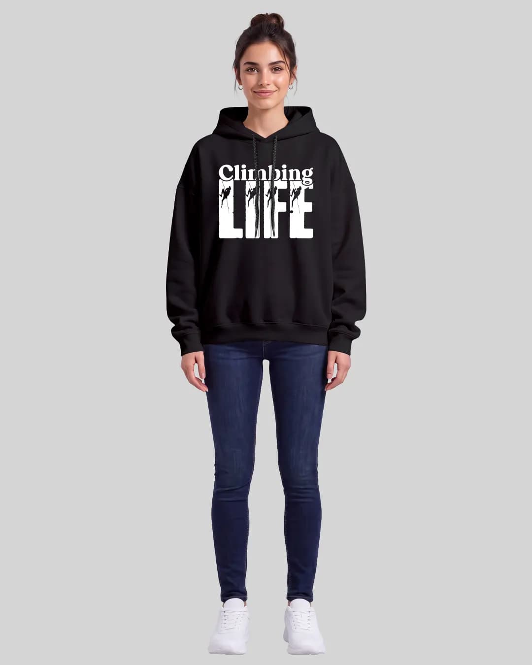 Climbing Life Tasarımlı Oversize Boxy Fit Hoodie 1