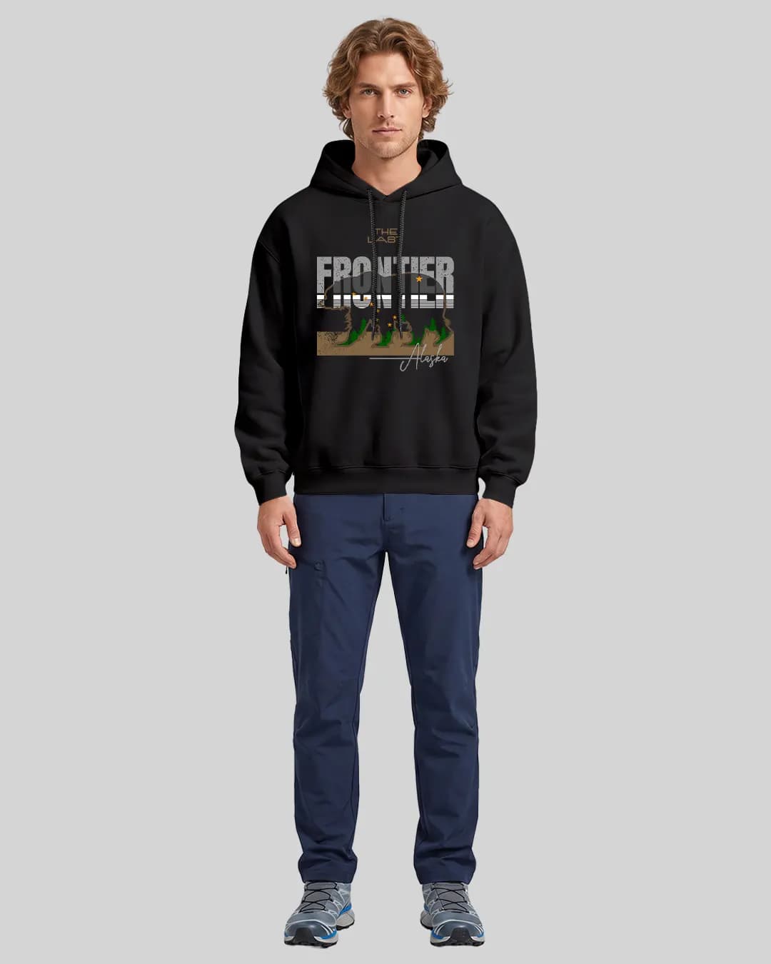 The Last Frontier Alaska Tasarımlı Oversize Boxy Fit Hoodie 1