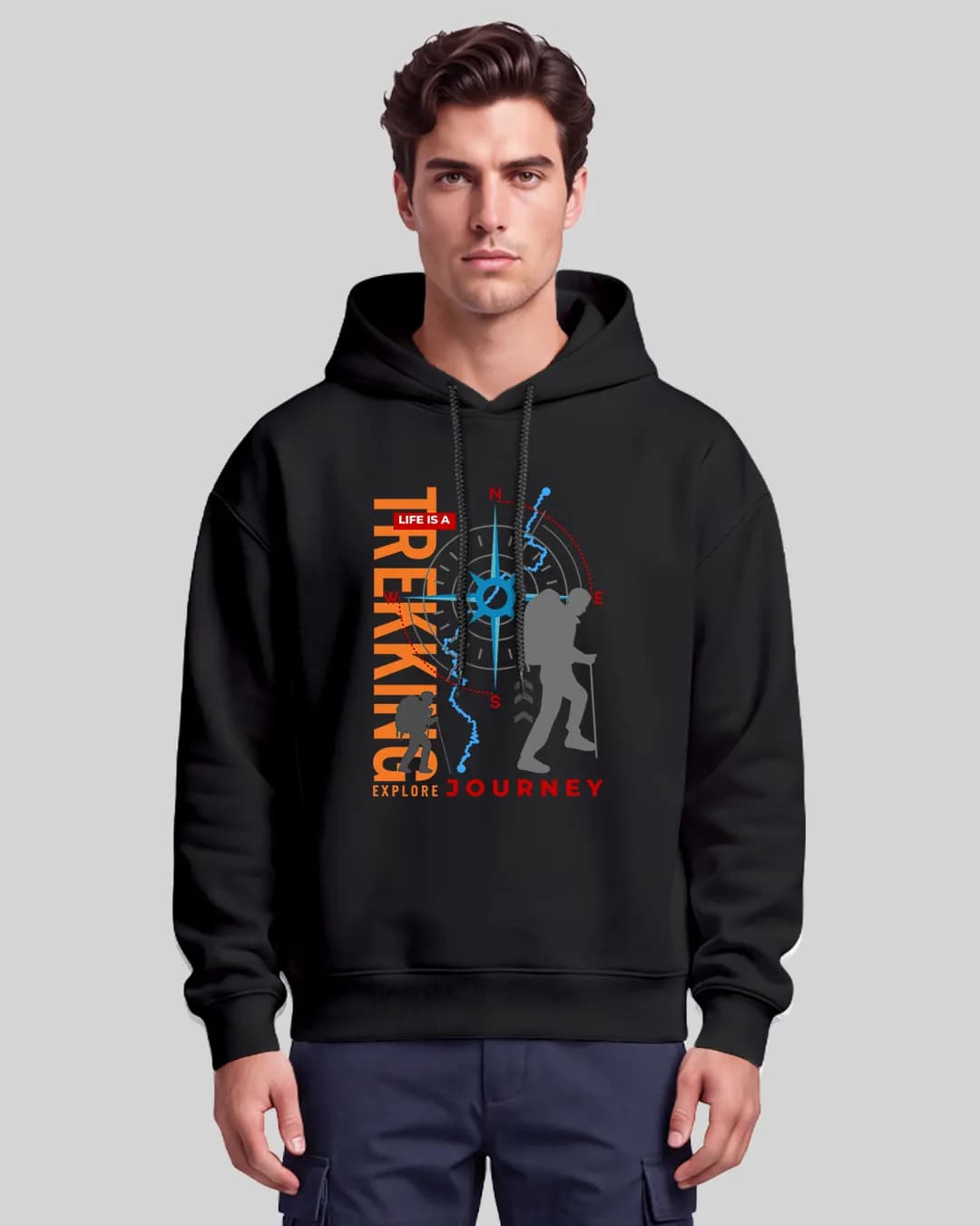 Life Is A Trekking Oversize Boxy Fit Hoodie 1