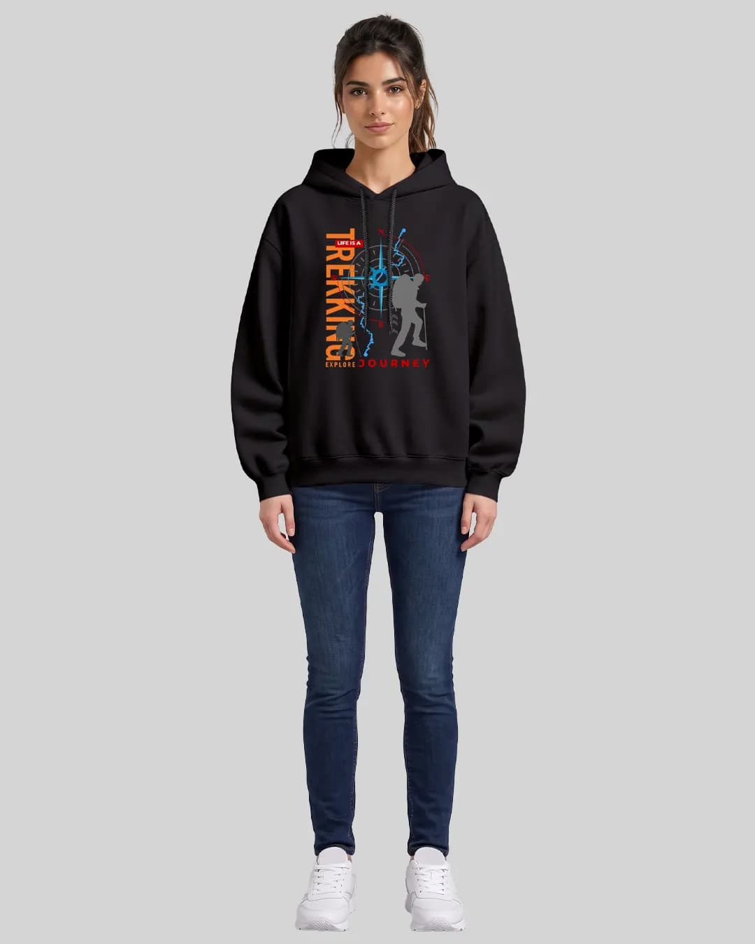 Life Is A Trekking Oversize Boxy Fit Hoodie 1