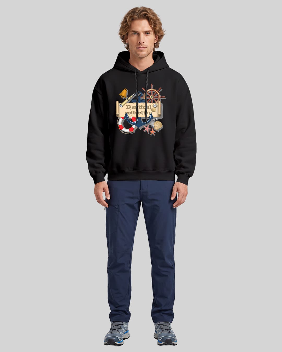 Nautical Collection Tasarımlı Oversize Boxy Fit Hoodie 1