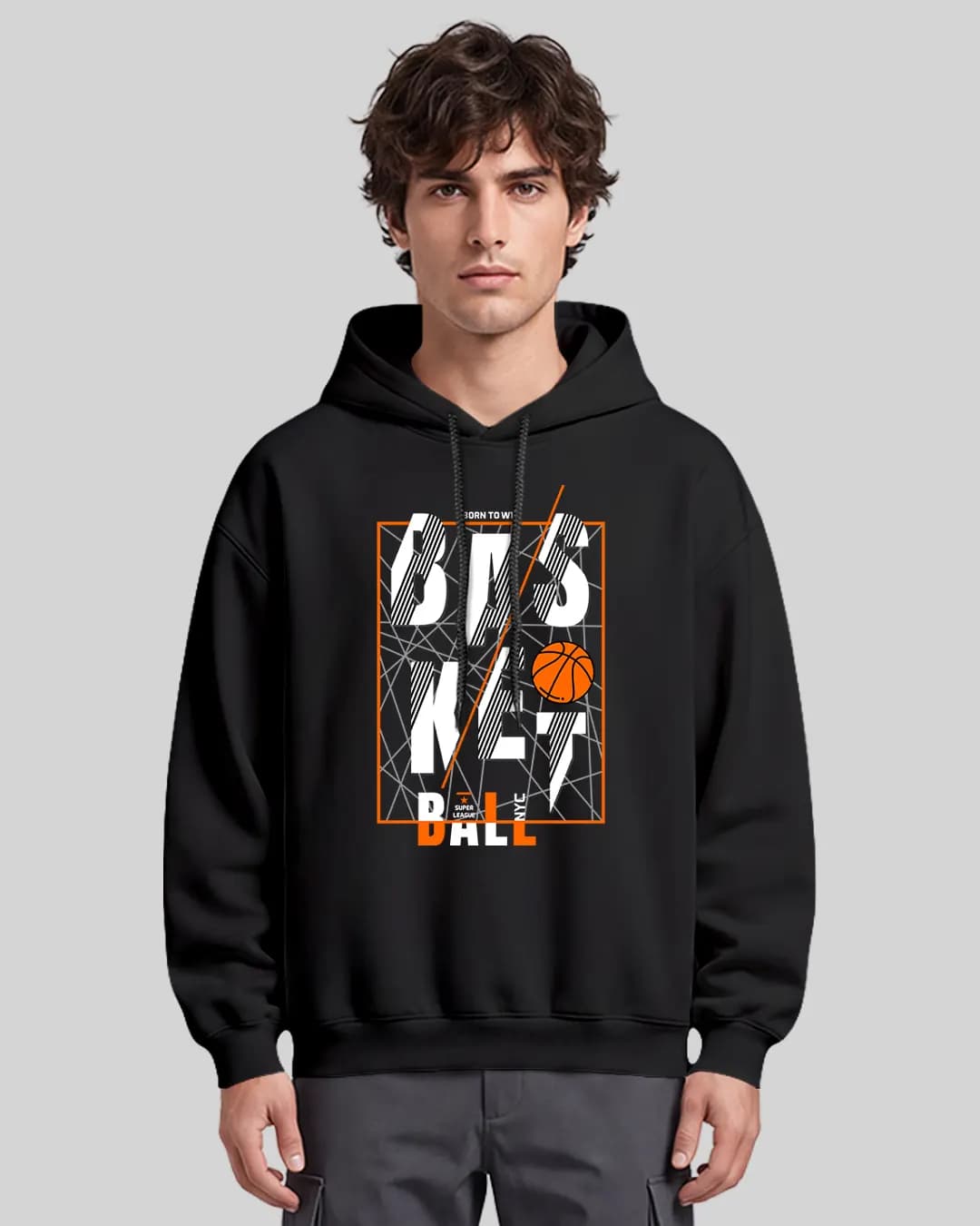 Basketball Born to Win Oversize Boxy Fit Hoodie 1