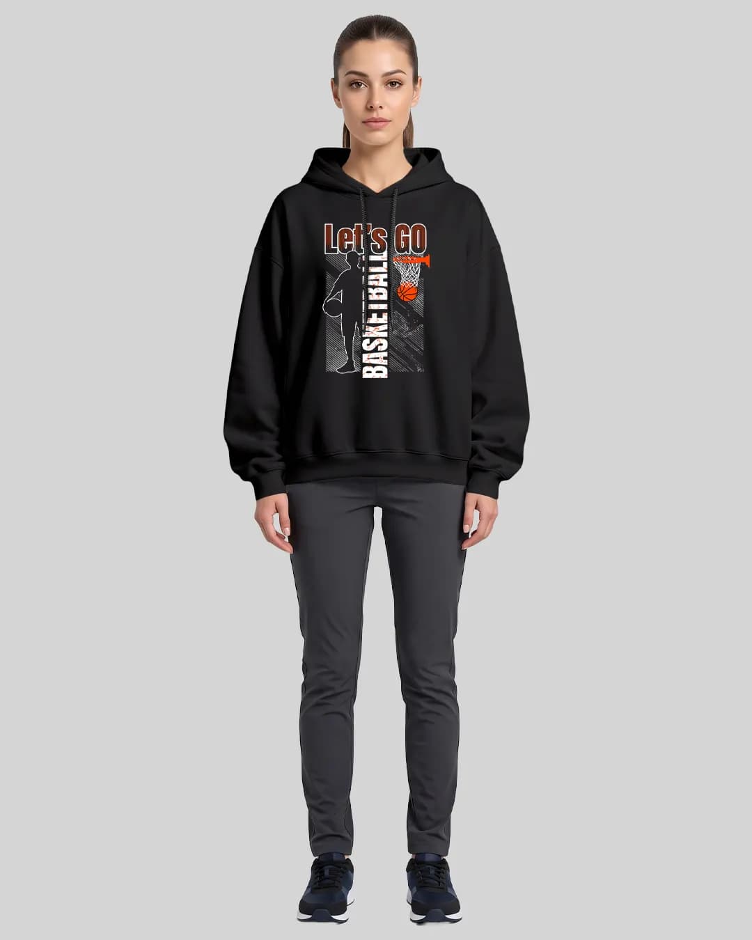 Let's Go Basketball Oversize Boxy Fit Hoodie 1