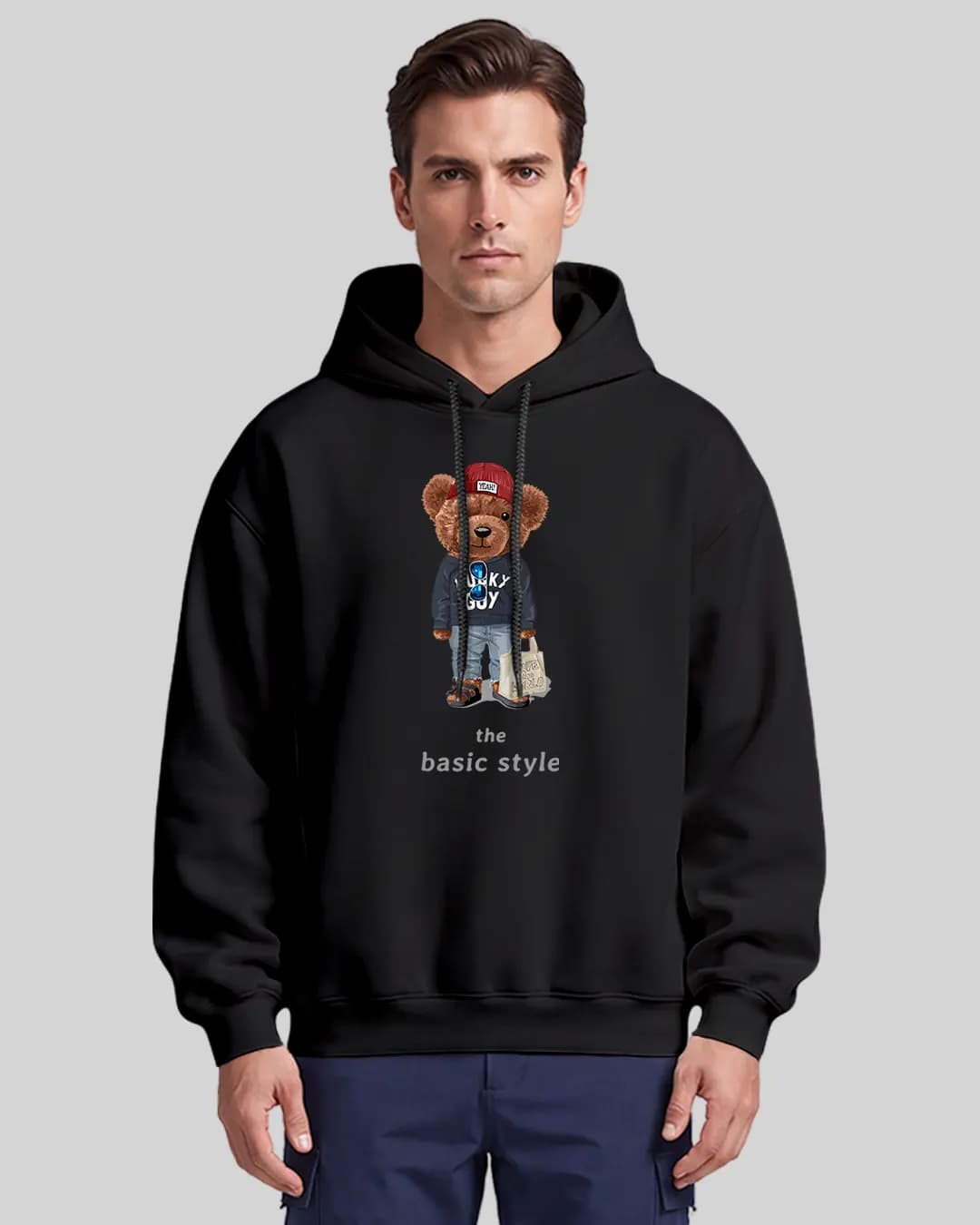 Teddy Bear Lucky Guy Oversize Boxy Fit Hoodie 1