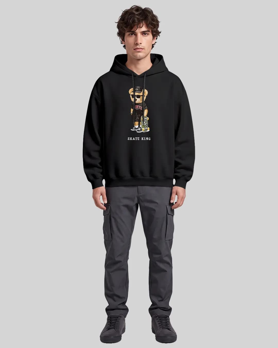 Skate King Teddy Bear Oversize Boxy Fit Hoodie 1